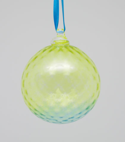 Large Lime and Turquoise Textured ornament