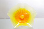 Large Opaque Yellow Flower with Transparent Orange and Yellow inner layer and Yellow Centre