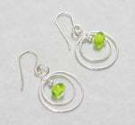 Medium Lime Green Ring Earrings