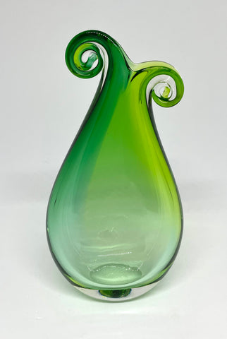 Mini Emerald and Lime Green Curly Vase