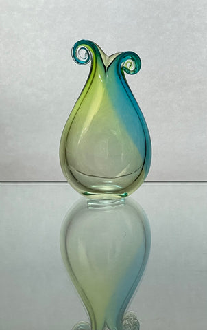 Mini Turquoise/Lime Curly Vase