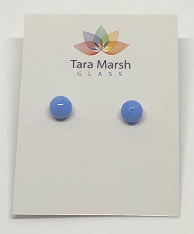 Opaque blue/purple dot stud earrings