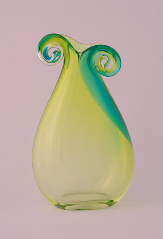 Mini Lime Green and Turquiose Curly Vase