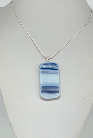 Purple, blue and pink Fused Glass Pendant