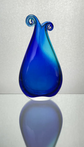 Large Cobalt and Turquoise Curly Vase