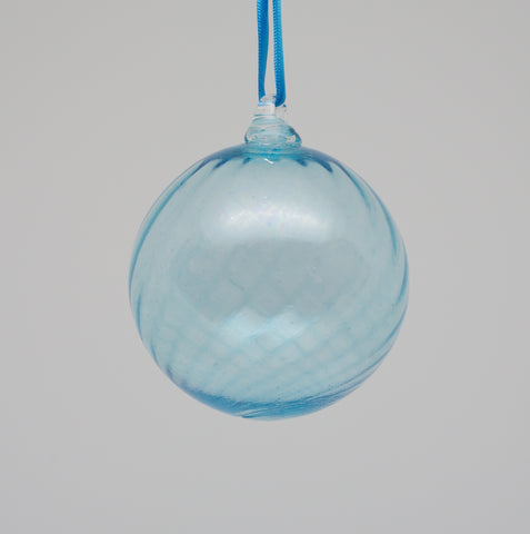 Large Light Blue Swirl Ornament