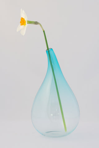 Small Turquoise curved neck Drop Vase