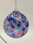 Large Pink, Turquoise, Dark Blue and White Ornament