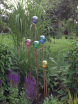 Garden Globes on Copper Stakes