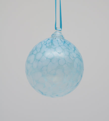 Large Light blue and Alabaster Ornament