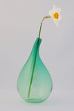 Small Emerald Green Curved Neck Drop Vase