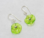 Lime Green Glass Flower Earrings