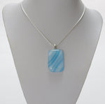 Blue and White Fused Glass Pendant