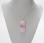 Pink and White Fused Glass Pendant
