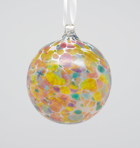 Large white ornament with gold and multicolour spots
