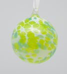 Large White Ornament with Light and dark green spots