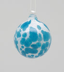 Mini White Ornament with light blue spots 2