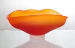 Red and Orange Etched Wavy Bowl
