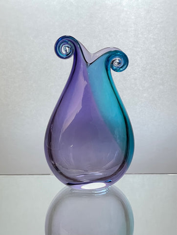Turquoise and Purple Curly Vase