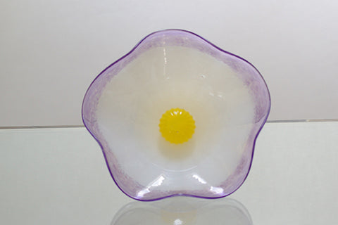 Mini White Flower with Purple Rim and Yellow centre
