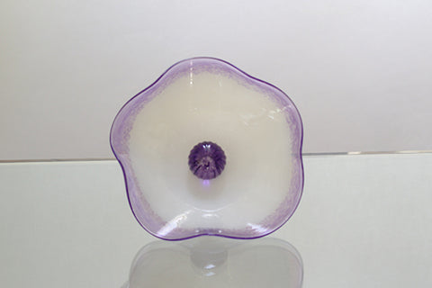 Mini White Flower with Purple Rim and Purple centre
