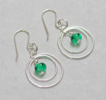 Medium Emerald Green Ring Earrings