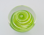 Small Lime Green and White Swirl Paperweight