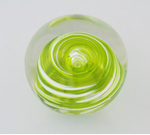 Small Lime Green and White Swirl Paperweight 2