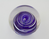 Large Cobalt and White Swirl Paperweight