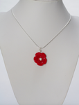 Opaque Red Flower Pendant