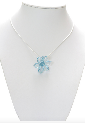Light Blue Glass Flower Pendant