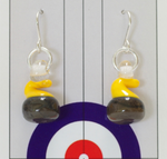 Glass Curling Stone Earrings Yellow Handle