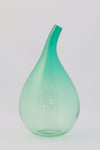 Small Emerald Green Curved Neck Drop Vase