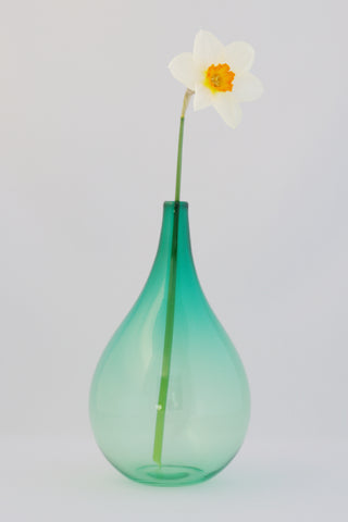 Small Emerald Green Drop Vase