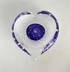 Small Purple Bubble Heart Paperweight