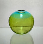 Round Vase Lime Green and Turquoise
