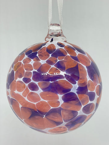 Large White Ornament with Pink and purple spots