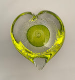 Lime Green Bubble Heart Paperweight