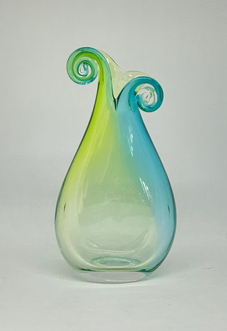 Mini Turquoise and Lime Green Curly Vase