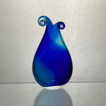 Medium Cobalt and Turquoise Curly Vase