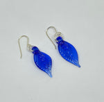 Light Cobalt Leaf Earrings