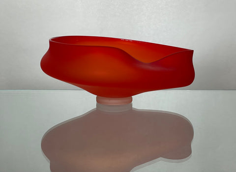 Red Etched Wavy Bowl