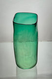 Extra wide Emerald Green Square Vase