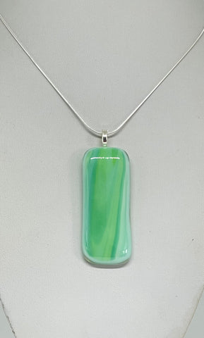 Shades of green Fused Glass Pendant 2