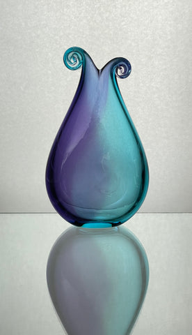 Medium Purple and Turquoise Curly Vase