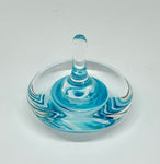 Turquoise and white swirl ring holder