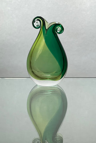 Mini lime/emerald Curly Vase