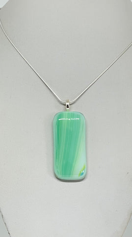 Shades of green Fused Glass Pendant 3