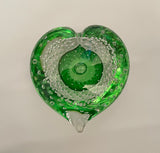 Dark Green Bubble Heart Paperweight