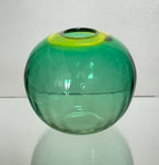 Round Vase Lime Green and Emerald